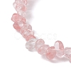 Synthetic Cherry Quartz Glass Chips Beaded Stretch Bracelets for Women BJEW-JB10046-07-3