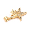 Brass Micro Pave Clear Cubic Zirconia Pendants ZIRC-L100-068G-3