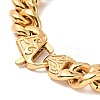 Ion Plating(IP) 304 Stainless Steel Coffee Bean Link Chain Bracelet for Men Women BJEW-E009-19G-02-3