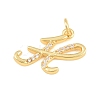 Brass Micro Pave Clear Cubic Zirconia Pendants CU-CBA7939-01H-G-2