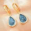 Brass Micro Pave Cubic Zirconia Hoop Dangle Earrings KK-CBA8324-11G-3