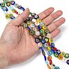 Flat Round Handmade Millefiori Glass Beads X-LK-R004-21-4