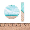 12Pcs 6 Styles Opaque Resin & Ash Wood Pendants RESI-N053-12-4