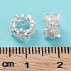 Rack Plating Brass Micro Pave Clear Cubic Zirconia European Beads KK-B078-05S-3