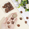36Pcs 9 Style Walnut Wood Stud Earring Findings MAK-UN0001-43-3