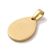 PVD Vacuum Plating 304 Stainless Steel Stamping Blank Tag Pendants STAS-B053-04G-2