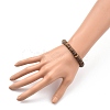 Rondelle Natural Coconut Stretch Bracelets X-BJEW-JB05361-01-3