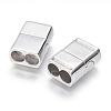Tarnish Resistant 304 Stainless Steel Magnetic Clasps with Glue-in Ends STAS-G143-52P-2