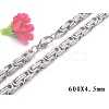 Non-Tarnish 201 Stainless Steel Byzantine Chain Necklaces NJEW-V0313-04-1