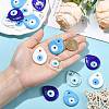16Pcs 4 Colors Handmade Lampwork Evil Eye Pendants LAMP-FS0001-69-5