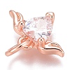 Brass Micro Pave Clear Cubic Zirconia Charms ZIRC-O035-26RG-3