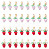 32Pcs Transparent Acrylic Strawberry Pendant Decorations HJEW-HY0001-24-1