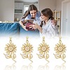 8Pcs Brass Micro Pave Cubic Zirconia with Resin Pendants KK-BBC0020-65-6
