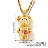 Brass Pave Cubic Zirconia Cute Bear Pendant Necklaces for Women ZL7523-2-2