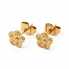 304 Stainless Steel Flower Stud Earrings for Women EJEW-C004-07G-1