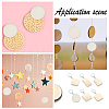 135Pcs 4 Styles Unfinished Wood Discs DIY-HY0001-78-7