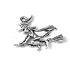 Tibetan Style Halloween Witch Alloy Pendants TIBEP-Q050-06AS-NR-1