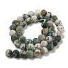 Natural Tree Agate Frosted Agate Round Gemstone Beads Strands G-O151-01-8mm-5