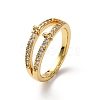 Brass Micro Pave Clear Cubic Zirconia Ring Components LS-KK-NH0007-11G-1
