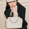 Black Plastic Pearl Tassel Iron Decorative Bag Chains HJEW-PH01993-5