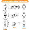 SUPERFINDINGS 60Pcs 3 Styles Tibetan Style Alloy Connector Charms FIND-FH0005-97-2