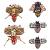 5Pcs 5 Styles Rhinestone & Felt Bee Patches DIY-GA0008-84-1
