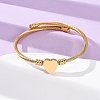 304 Stainless Steel Heart Beaded Cuff Bangle LS-BJEW-K280-02G-2