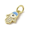 Brass Micro Pave Cubic Zirconia Charms KK-E092-25G-02-2