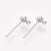 Brass Ball Stud Earring Findings KK-S348-415A-1