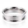 201 Stainless Steel Grooved Finger Ring for Women STAS-WH0039-09C-P-1