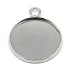 Tarnish Resistant 304 Stainless Steel Pendant Cabochon Settings X-STAS-T008-128-3