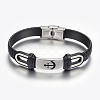 PU Leather Braided Cord Bracelets X-BJEW-E324-C07-1
