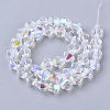 Electroplate Glass Beads Strands X-EGLA-Q118-8mm-C17-2
