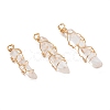 Natural Quartz Crystal Pointed Pendants PALLOY-JF00613-1