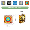 Mosaic Printed Glass Cabochons GGLA-DC0001-03A-2