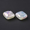 Rainbow Iridescent Plating Acrylic Beads OACR-A010-06F-3