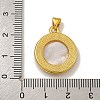 Rack Plating Brass Micro Pave Clear Cubic Zirconia Flat Round Pendants KK-U025-10G-04-3