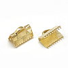 Brass Ribbon Crimp Ends KK-T032-146G-1