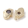 Brass Micro Pave Cubic Zirconia Charms KK-G491-27G-02-2