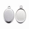 Tarnish Resistant 304 Stainless Steel Pendant Cabochon Settings STAS-G075-21P-2
