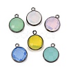 Brass Glass Charms KK-C228-01B-1