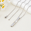 304 Stainless Steel Twisted Rectangle Pendant Urn Ashes Necklaces NJEW-WH0036-029P-4
