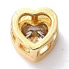 Brass inlaid Cubic Zirconia Slide Charms ZIRC-F125-01B-G-2