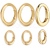 8Pcs 2 Styles Rack Plating Brass Spring Gate Rings KK-BBC0014-15-1