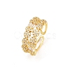 Brass Micro Pave Cubic Zirconia Cuff Rings for Women RJEW-Z113-50G-2