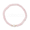 Natural Rose Quartz & Cultured Freshwater Pearl Beads Stretch Bracelets for Women BJEW-JB13473-01-2