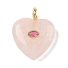 Natural Rose Quartz Pendants X-G-P585-03G-09-1