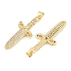 Brass Micro Pave Clear Cubic Zirconia Pendants KK-C170-19G-2
