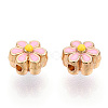Light Gold Tone Alloy Enamel Beads ENAM-WH0057-43C-1