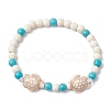 Synthetic Turquoise Beaded Stretch Bracelets for Women Men BJEW-JB11150-01-1